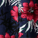 Marineblaues Herrenhemd mit Blumen