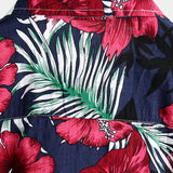 Marineblaues Herrenhemd mit Blumen