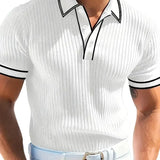 Levin Geripptes Herren-Poloshirt