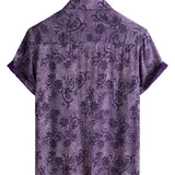 Severin Retro-Kurzarmhemd für Herren – Violett