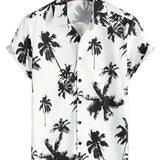 Samuel Kurzarm-Herrenhemd im Hawaii-Stil mit Blumenmuster – Weiß