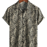 Horst Retro-Kurzarmhemd für Herren mit Tigermotiv – Schwarz