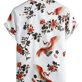 Weißes Sommer-Herrenhemd mit Blumen