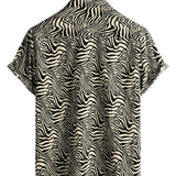Horst Retro-Kurzarmhemd für Herren mit Tigermotiv – Schwarz