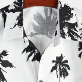 Samuel Kurzarm-Herrenhemd im Hawaii-Stil mit Blumenmuster – Weiß