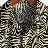 Horst Retro-Kurzarmhemd für Herren mit Tigermotiv – Schwarz