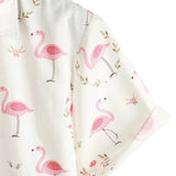 Lars Kurzarmhemd für Herren mit Flamingos – Weiß