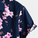 Herrenhemd mit Blumenmuster in Marineblau oder Weiß