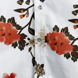 Weißes Sommer-Herrenhemd mit Blumen