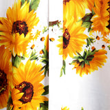 Günter Kurzarm-Herrenhemd mit Sonnenblumen und Brusttasche – Weiß