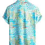Blaues Boho-Hawaiihemd für Herren