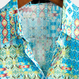Blaues Boho-Hawaiihemd für Herren