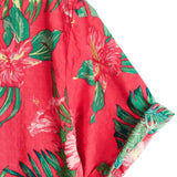 Florian Hawaii-Kurzarmhemd für Herren mit Blumen – Rot
