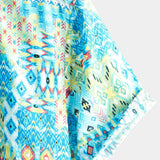 Blaues Boho-Hawaiihemd für Herren