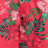 Florian Hawaii-Kurzarmhemd für Herren mit Blumen – Rot