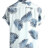 Jürgen Kurzarm-Herrenhemd im Hawaii-Stil mit Brusttasche – Weiß