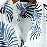 Jürgen Kurzarm-Herrenhemd im Hawaii-Stil mit Brusttasche – Weiß