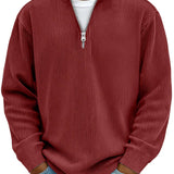 Florian Herrenpullover mit Troyerkragen und Reißverschluss