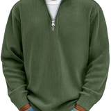 Florian Herrenpullover mit Troyerkragen und Reißverschluss