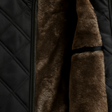 Herren-Steppjacke im Retro-Look mit Fleece – Schwarz