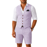Levin – Herrenset mit V-Ausschnitt-Weste und Shorts