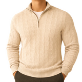 Jochen Herrenpullover mit Stehkragen und Reißverschluss