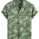 Grünes Retro-Hawaiihemd für Herren mit Brusttasche
