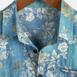 Herrenhemd mit blauen Blumen