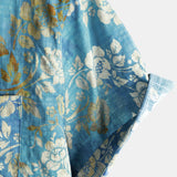 Herrenhemd mit blauen Blumen