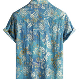 Herrenhemd mit blauen Blumen