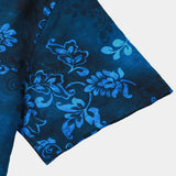 Blaues Herrenhemd mit Hawaii-Blumen
