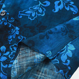 Blaues Herrenhemd mit Hawaii-Blumen