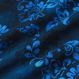 Blaues Herrenhemd mit Hawaii-Blumen