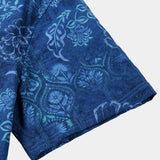 Blaues Hawaiihemd für Herren mit großen Blumen