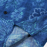Blaues Hawaiihemd für Herren mit großen Blumen