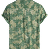 Grünes Retro-Hawaiihemd für Herren mit Brusttasche