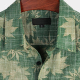 Grünes Retro-Hawaiihemd für Herren mit Brusttasche