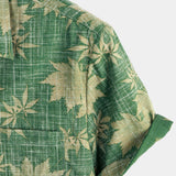 Grünes Retro-Hawaiihemd für Herren mit Brusttasche