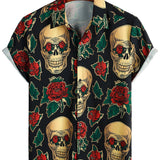 Herrenhemd mit rosa Totenkopf
