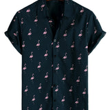 Hawaii-Herrenhemd mit Flamingos