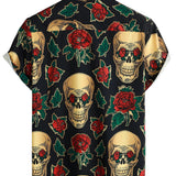 Herrenhemd mit rosa Totenkopf