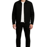 Leichte Herrenjacke aus Twill – Schwarz