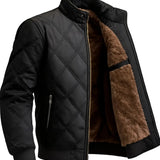 Herren-Steppjacke im Retro-Look mit Fleece – Schwarz