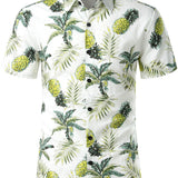 Weißes Herrenhemd mit Ananas-Print