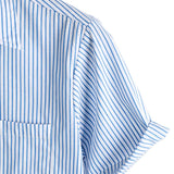 Norbert Kurzarm-Herrenhemd mit Streifen und Brusttasche – Blau