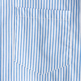 Norbert Kurzarm-Herrenhemd mit Streifen und Brusttasche – Blau