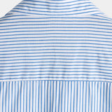 Norbert Kurzarm-Herrenhemd mit Streifen und Brusttasche – Blau