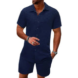 Strukturiertes Herren-Set: Hemd und Shorts