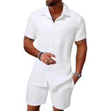 Strukturiertes Herren-Set: Hemd und Shorts