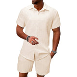 Strukturiertes Herren-Set: Hemd und Shorts